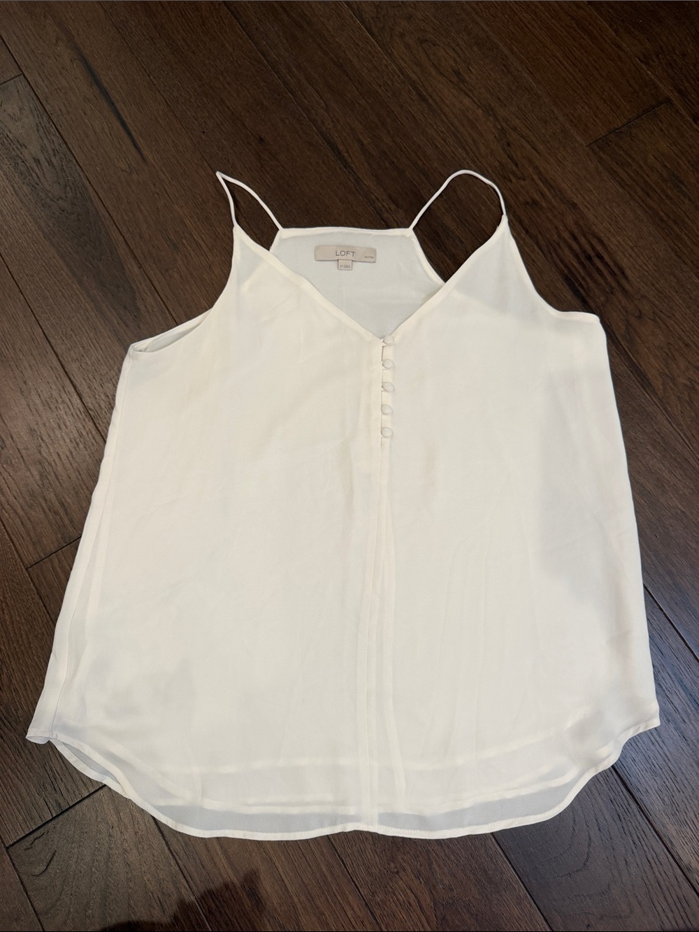 LOFT Cream Silk-Feel Spaghetti Strap Cami Size Large Petites - C30-141